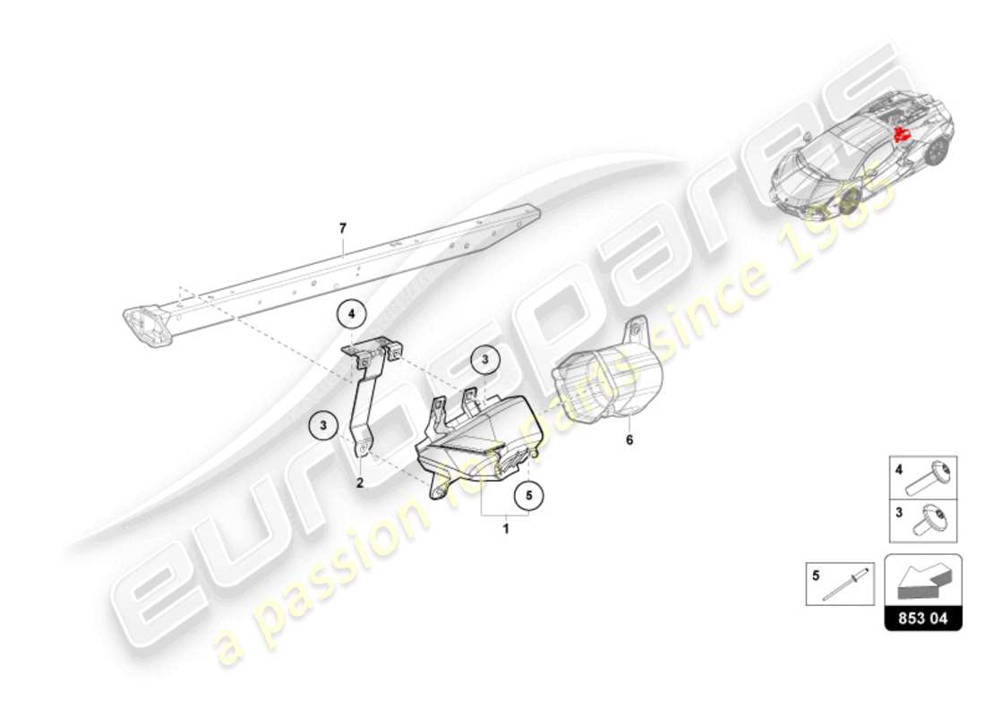 a part diagram from the lamborghini revuelto coupe (2024) parts catalogue
