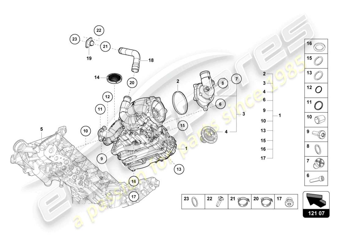 a part diagram from the lamborghini huracan evo parts catalogue