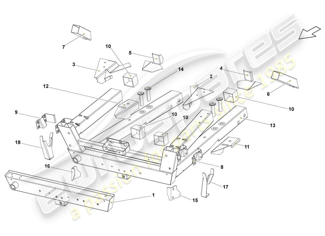 a part diagram from the lamborghini lp560-4 coupe fl ii (2014) parts catalogue