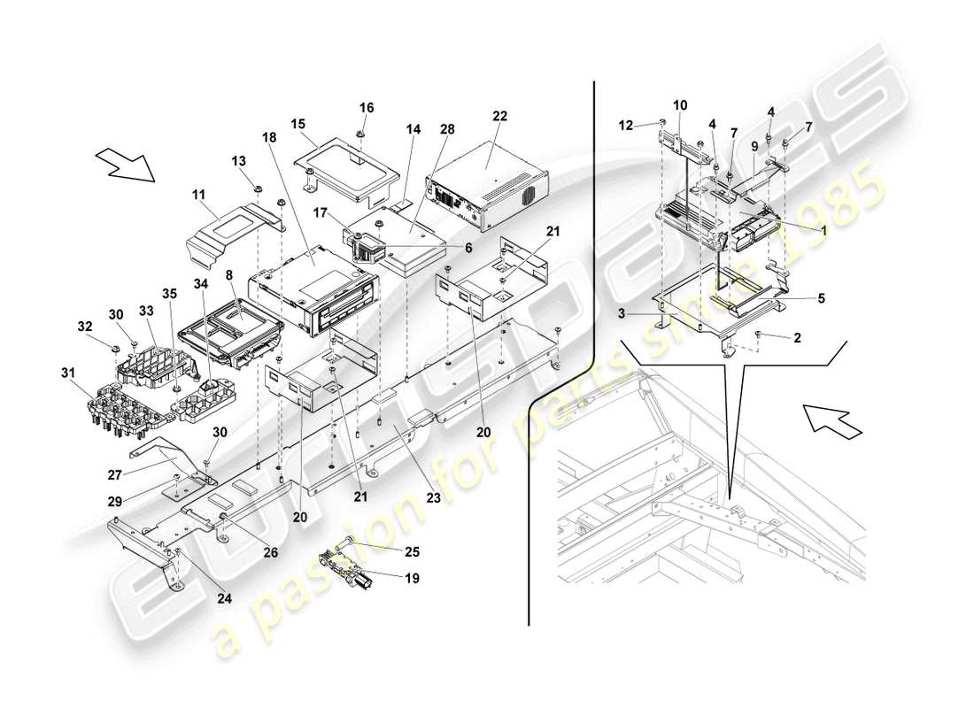 a part diagram from the lamborghini lp570-4 sl (2012) parts catalogue