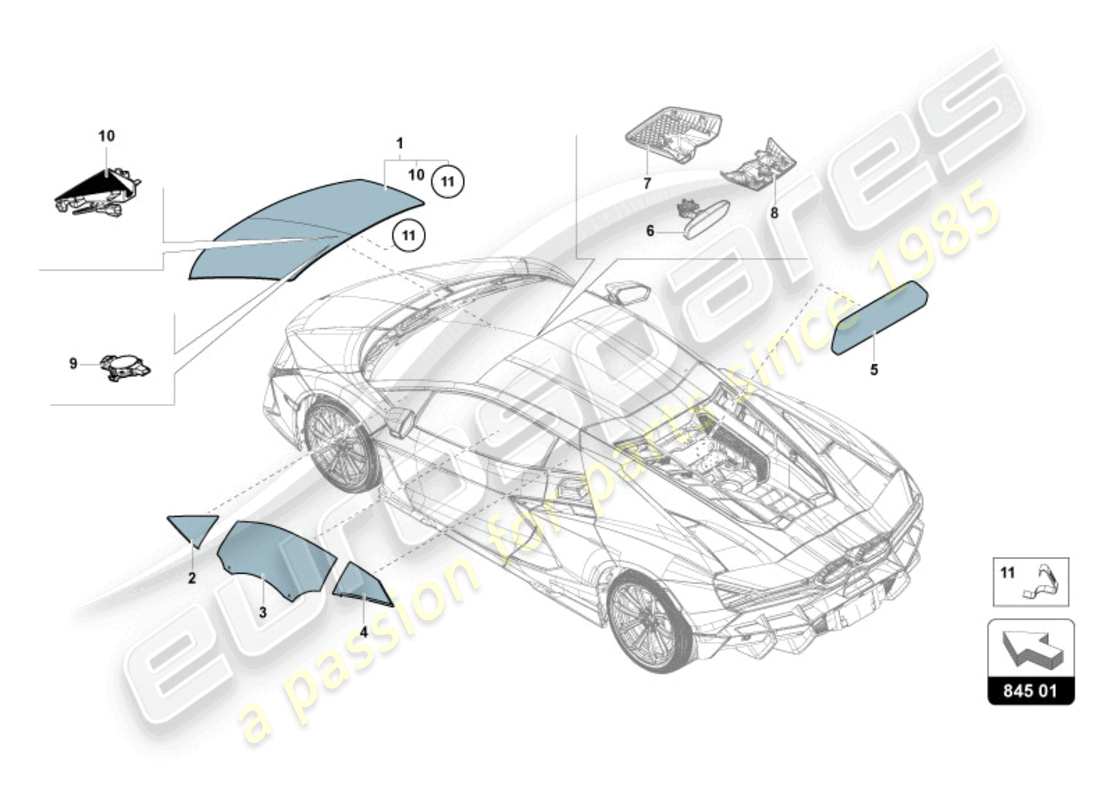 a part diagram from the lamborghini revuelto parts catalogue