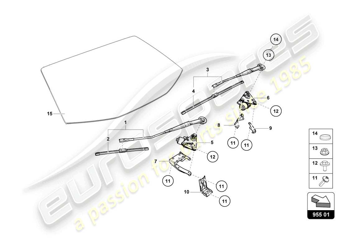 a part diagram from the lamborghini evo coupe 2wd (2023) parts catalogue