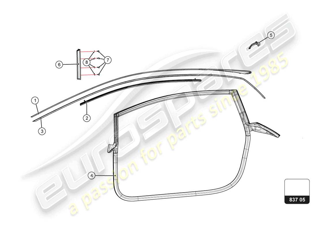 a part diagram from the lamborghini super trofeo evo 2 (2022) parts catalogue
