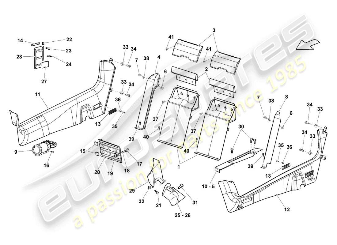 a part diagram from the Lamborghini LP670-4 SV (2010) parts catalogue