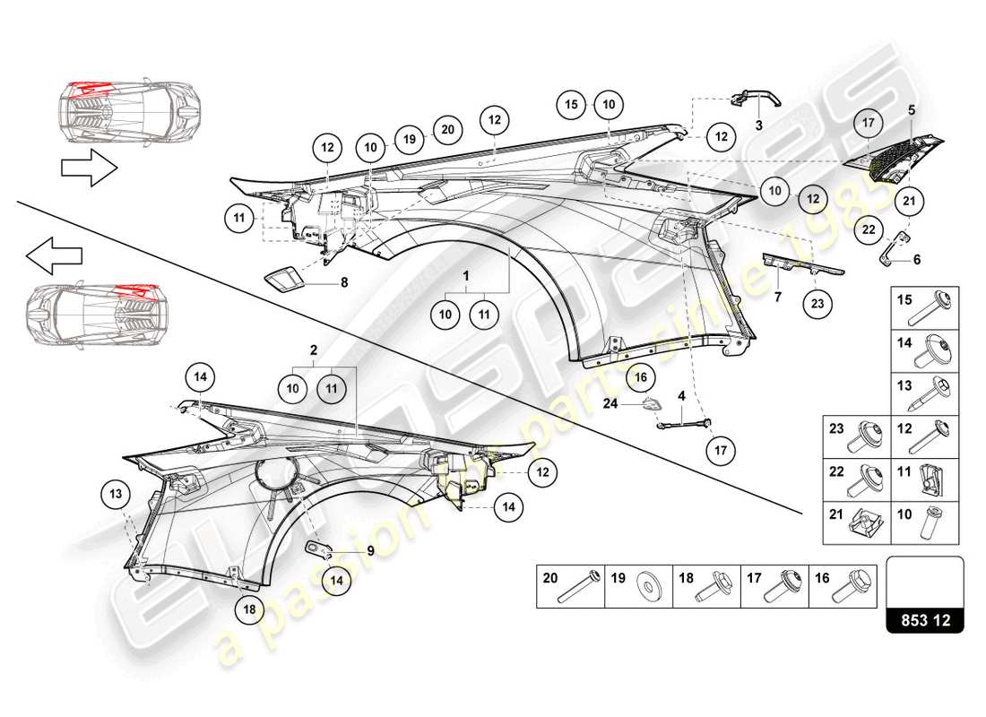 a part diagram from the lamborghini sto (2022) parts catalogue