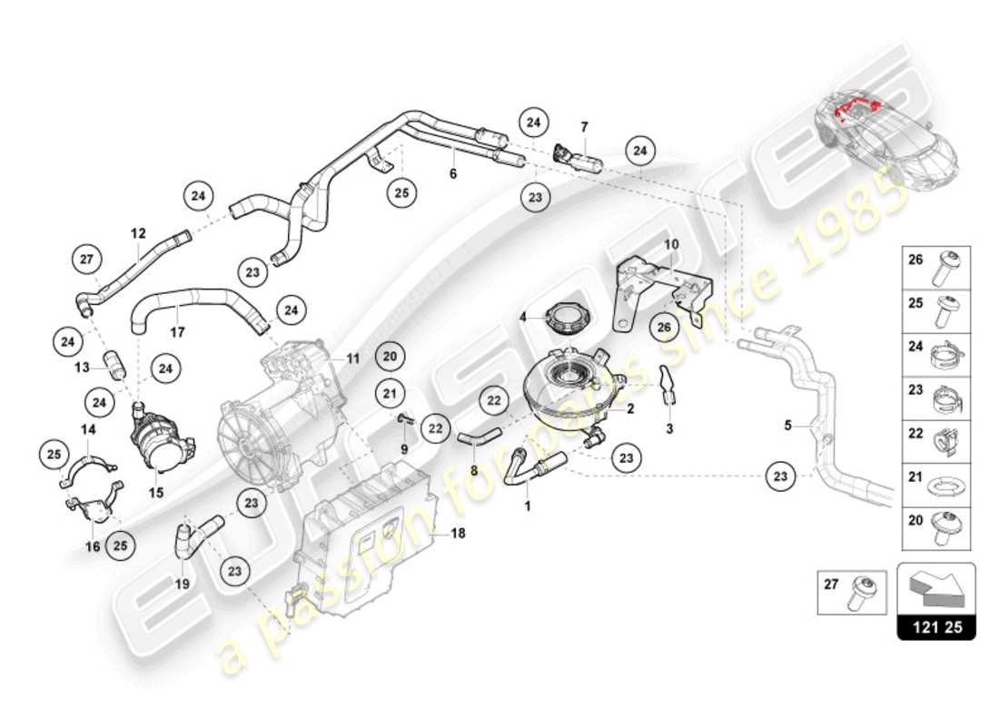 a part diagram from the lamborghini revuelto parts catalogue