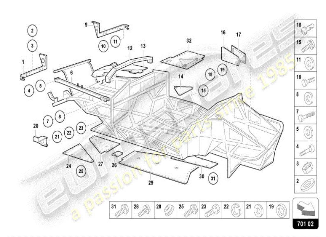 a part diagram from the lamborghini diablo parts catalogue
