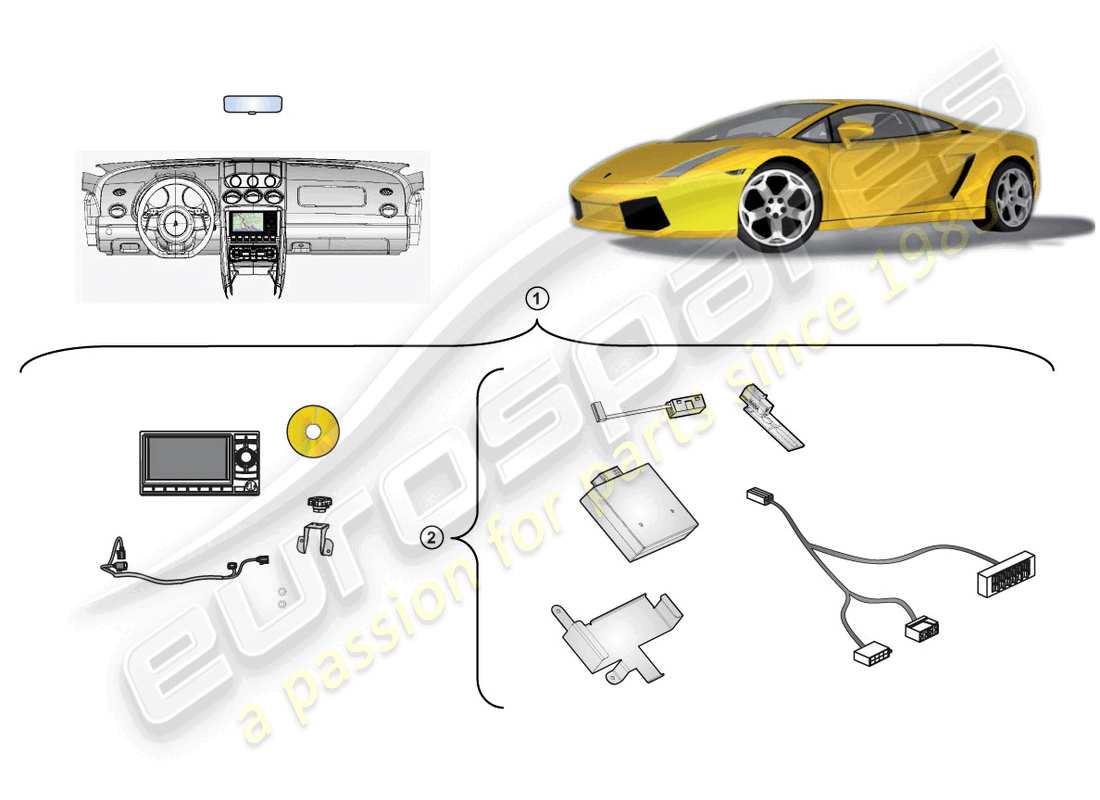 a part diagram from the lamborghini lp550-2 coupe (accessories) parts catalogue