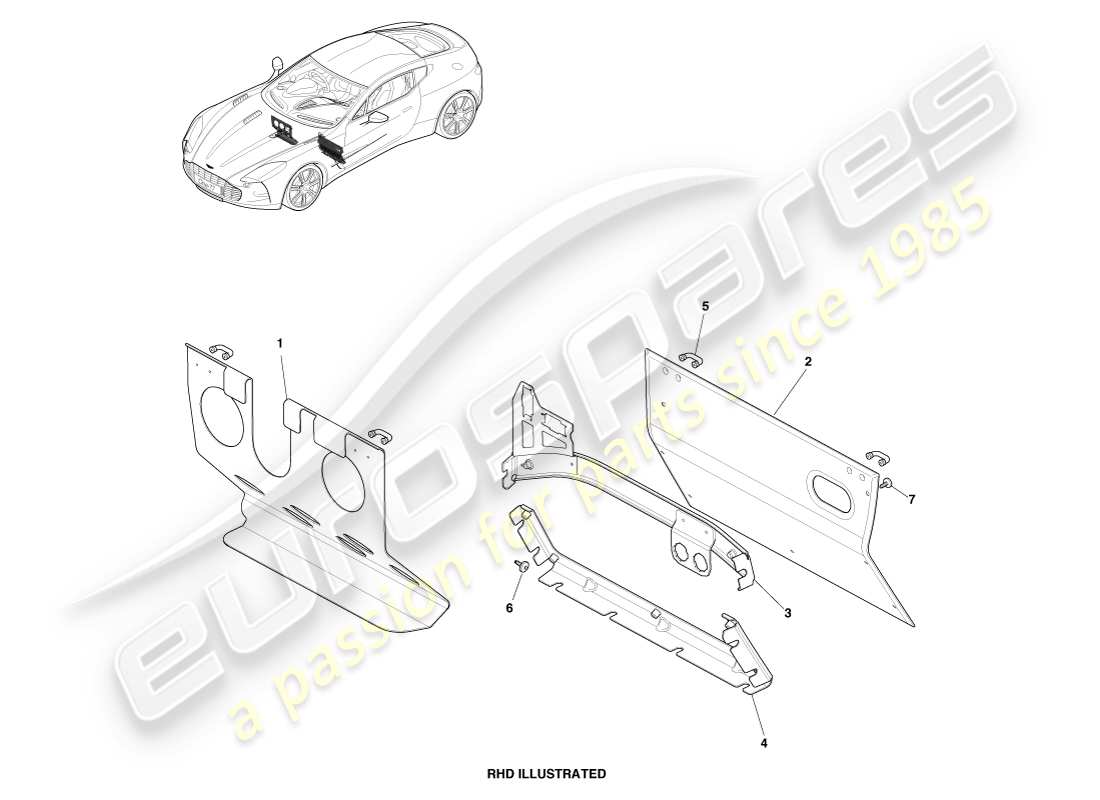 a part diagram from the aston martin one-77 parts catalogue