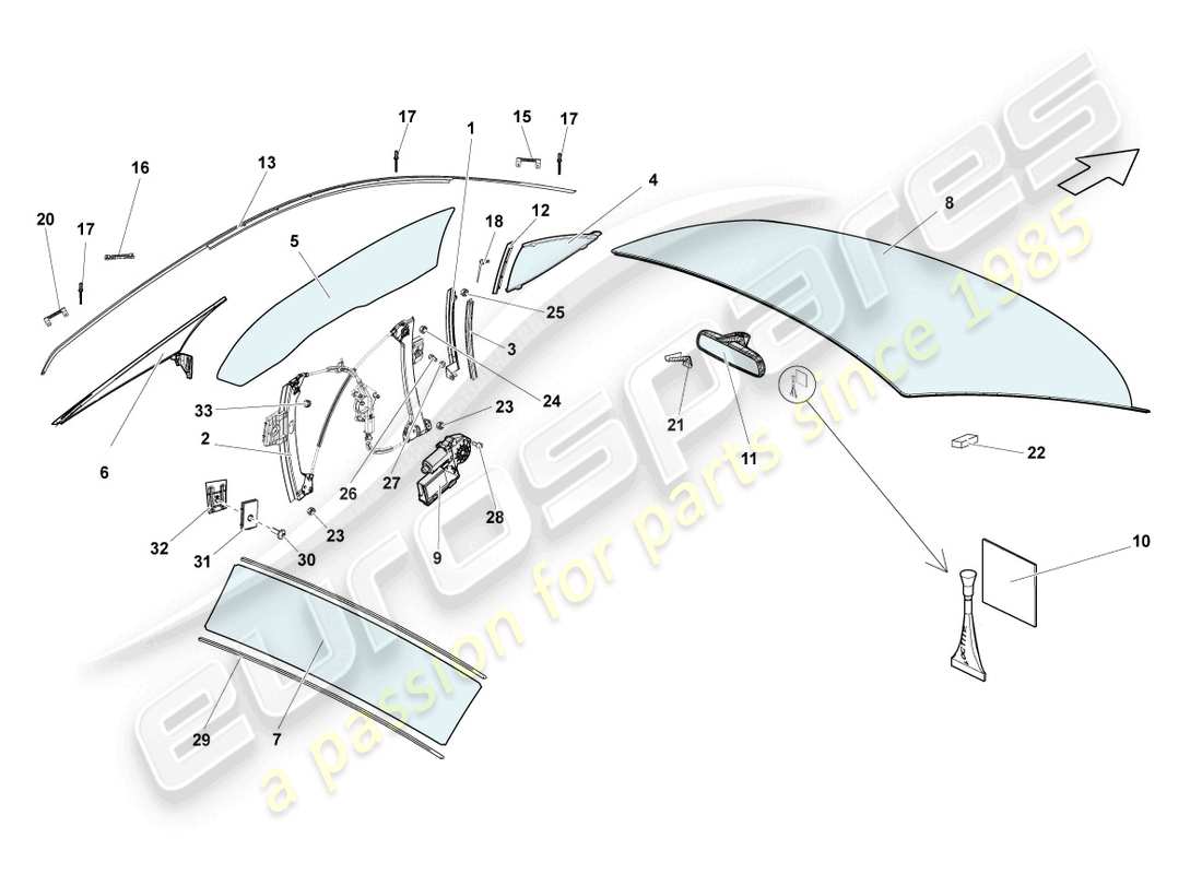 VIEW PARTS DIAGRAMS FROM THE LAMBORGHINI GALLARDO PARTS CATALOGUE a part diagram from the lamborghini gallardo parts catalogue
