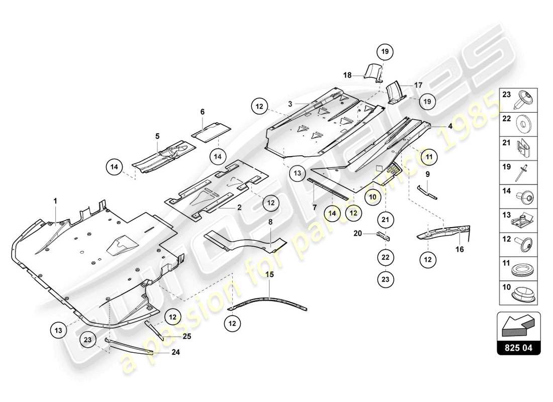 VIEW PARTS DIAGRAMS FROM THE LAMBORGHINI AVENTADOR LP770-4 SVJ PARTS CATALOGUE a part diagram from the lamborghini aventador lp770-4 svj parts catalogue