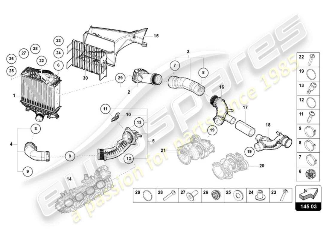 a part diagram from the lamborghini urus s (2023) parts catalogue