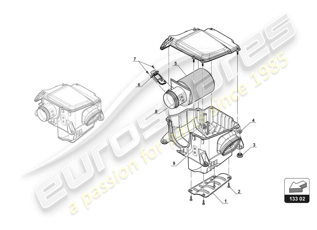 a part diagram from the lamborghini huracan squadra corse parts catalogue
