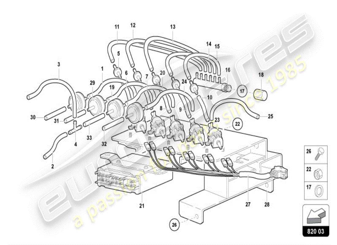 a part diagram from the lamborghini diablo parts catalogue