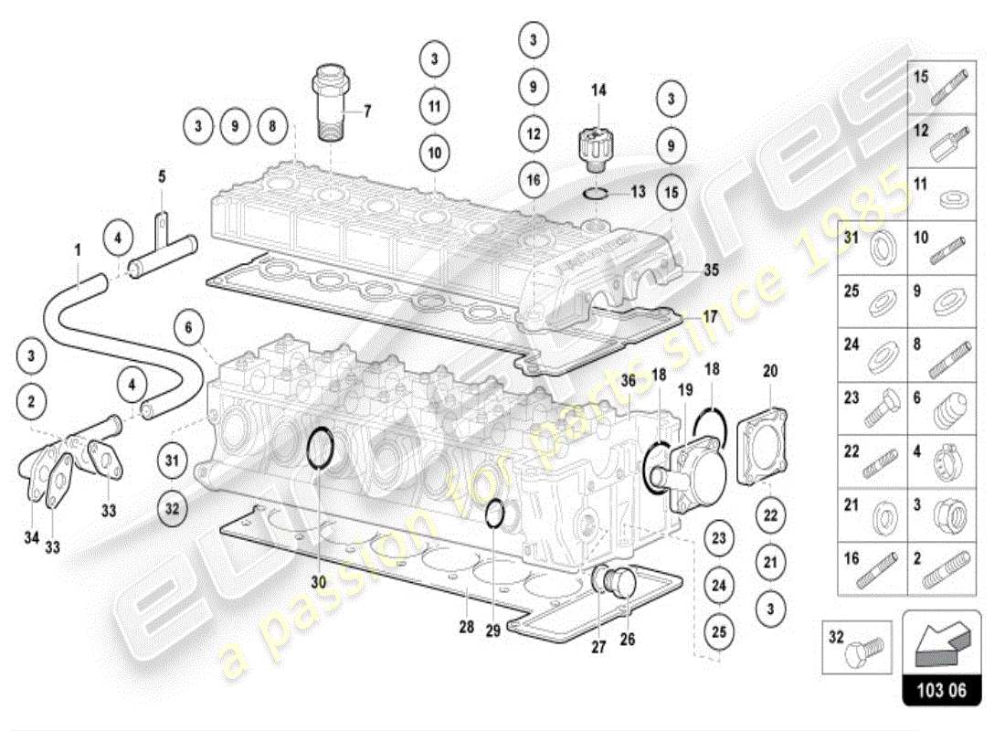 a part diagram from the lamborghini diablo parts catalogue