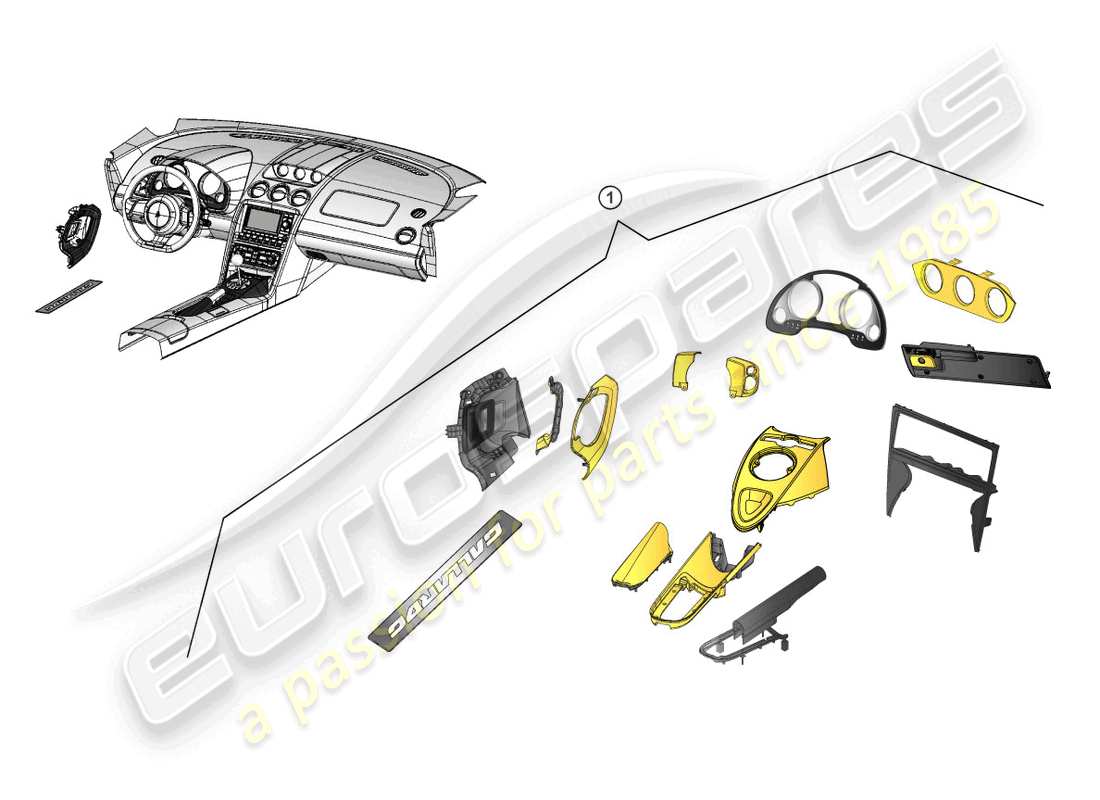 a part diagram from the lamborghini lp560-2 coupe 50 (accessories) parts catalogue