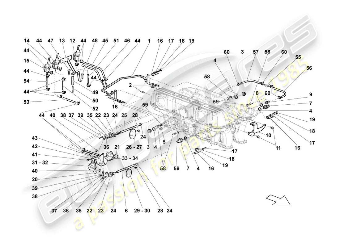 a part diagram from the lamborghini murcielago parts catalogue