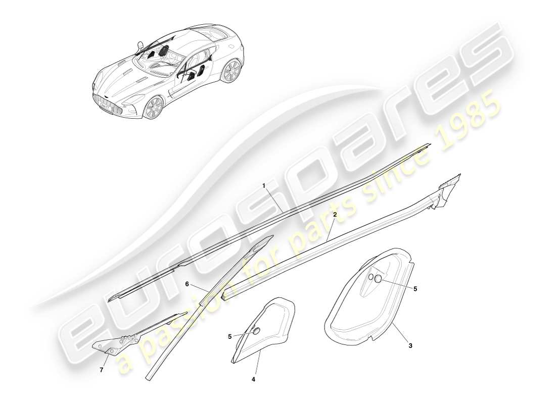 VIEW PARTS DIAGRAMS FROM THE ASTON MARTIN ONE-77 PARTS CATALOGUE a part diagram from the aston martin one-77 parts catalogue