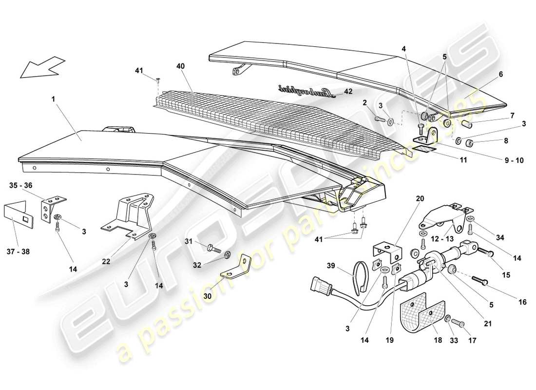 a part diagram from the lamborghini reventon parts catalogue