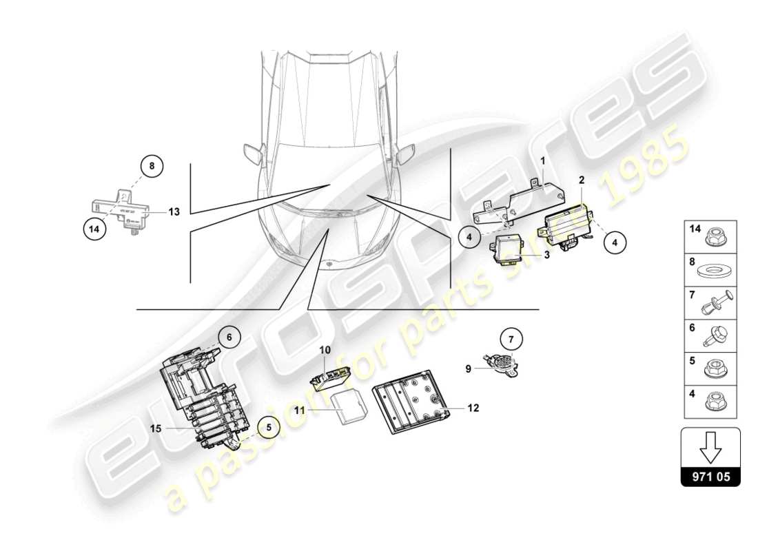 VIEW PARTS DIAGRAMS FROM THE LAMBORGHINI HURACAN STO PARTS CATALOGUE a part diagram from the lamborghini huracan sto parts catalogue