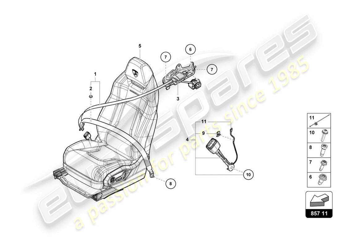 a part diagram from the lamborghini urus (2020) parts catalogue
