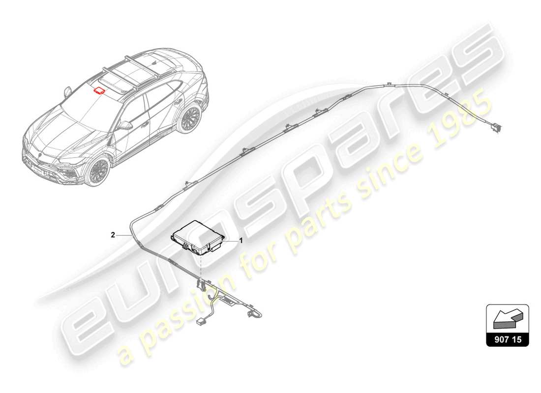a part diagram from the lamborghini urus parts catalogue