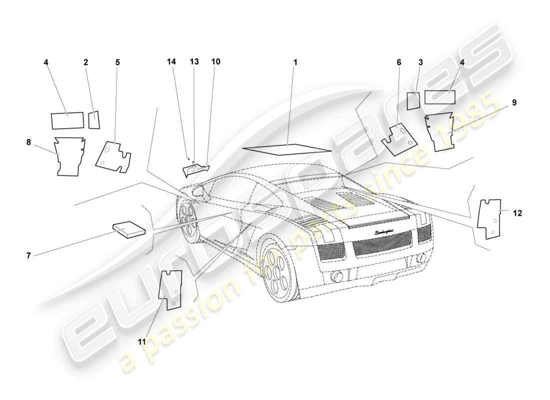 a part diagram from the lamborghini lp550-2 coupe (2014) parts catalogue