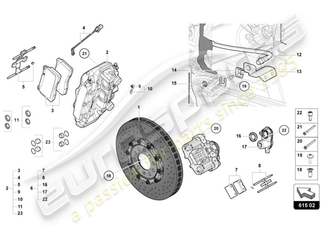 a part diagram from the lamborghini aventador ultimae parts catalogue