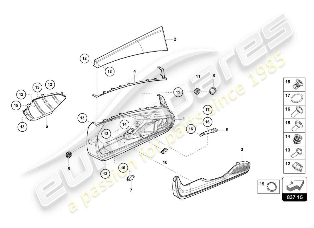 a part diagram from the lamborghini countach parts catalogue
