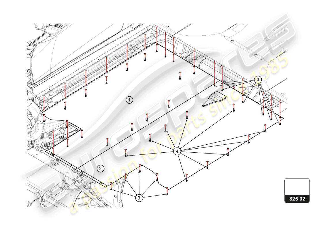 a part diagram from the lamborghini huracan squadra corse parts catalogue