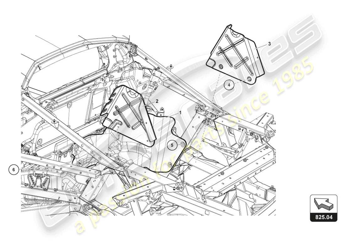 a part diagram from the lamborghini huracan squadra corse parts catalogue