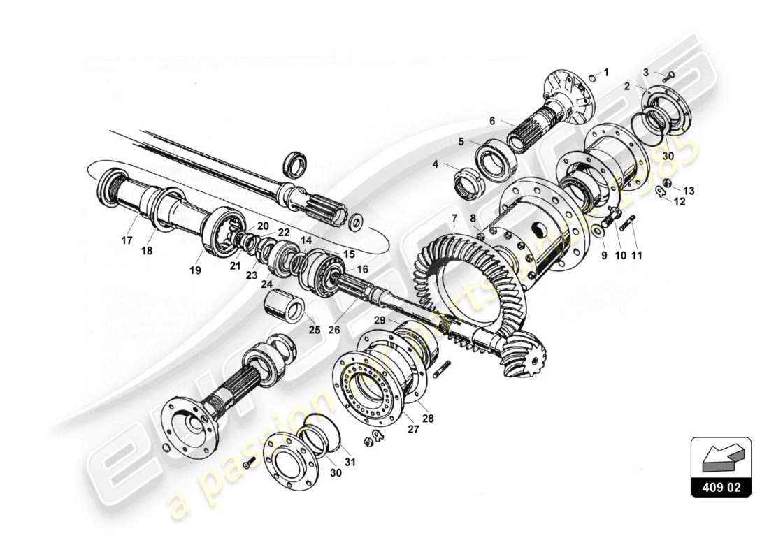 a part diagram from the lamborghini countach parts catalogue