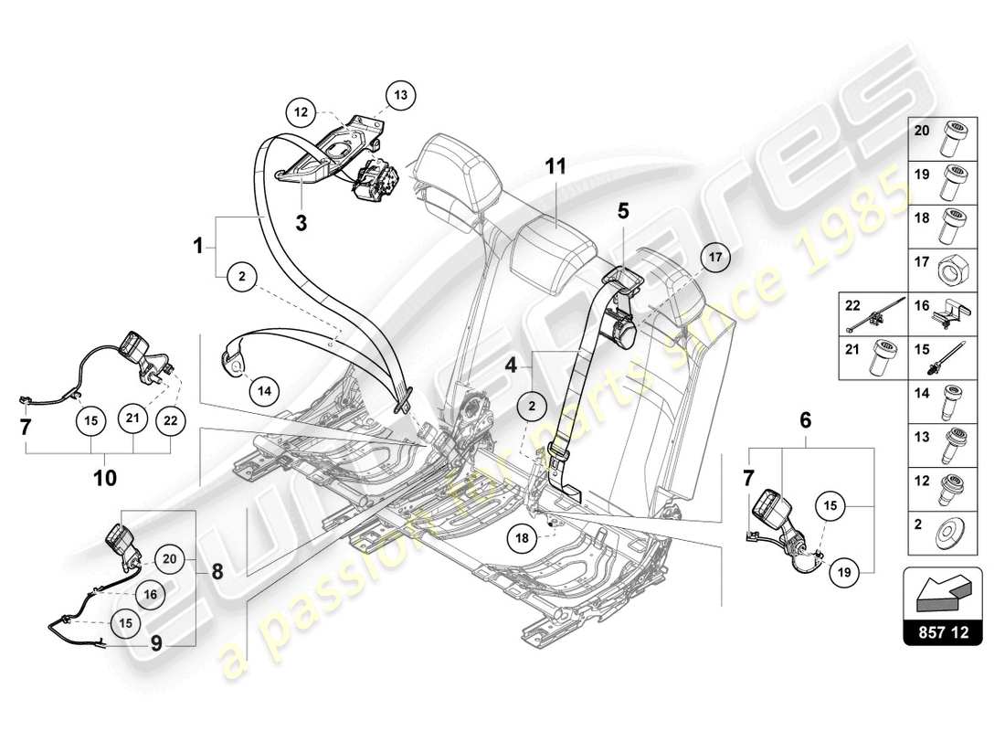 VIEW PARTS DIAGRAMS FROM THE LAMBORGHINI URUS PARTS CATALOGUE a part diagram from the lamborghini urus parts catalogue