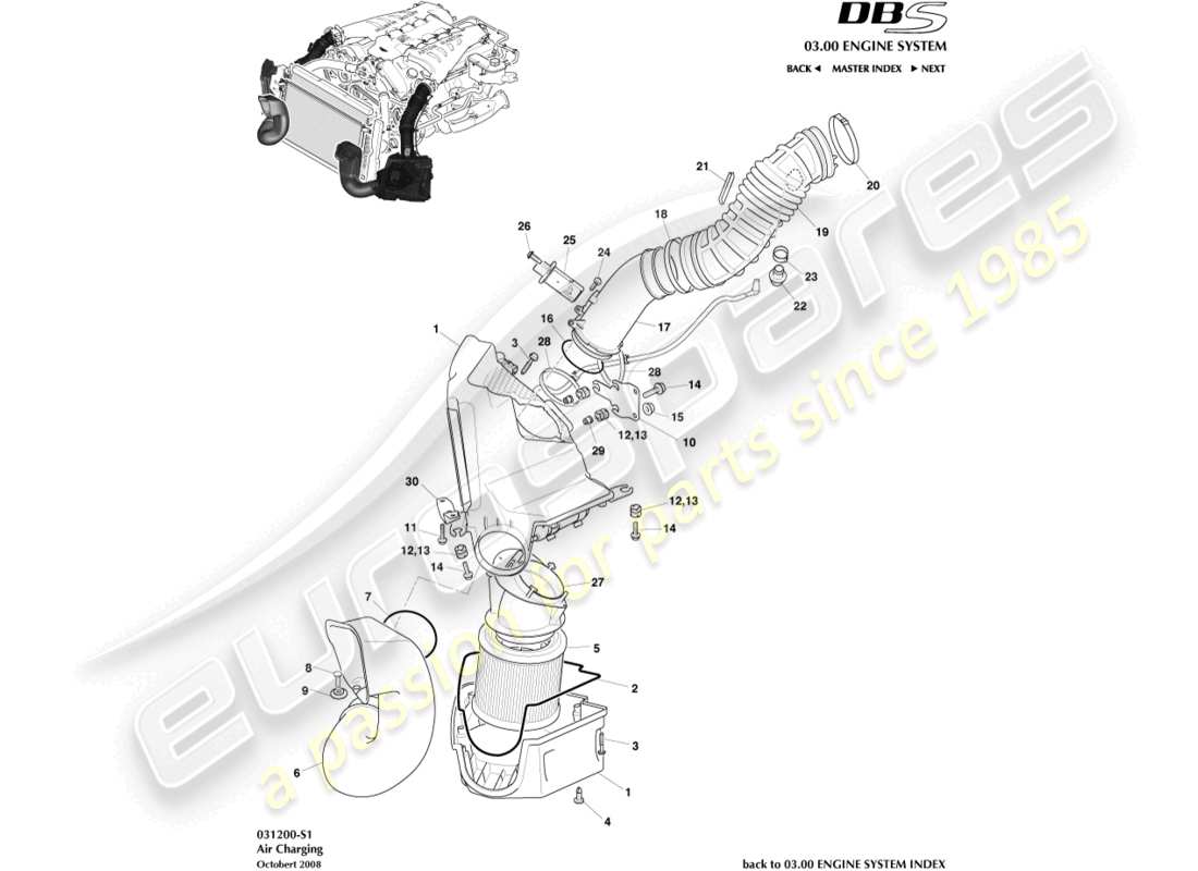 aston martin dbs (2012) air charging part diagram