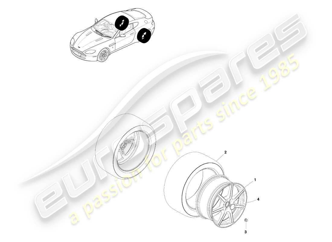 a part diagram from the aston martin v8 vantage (2005) parts catalogue