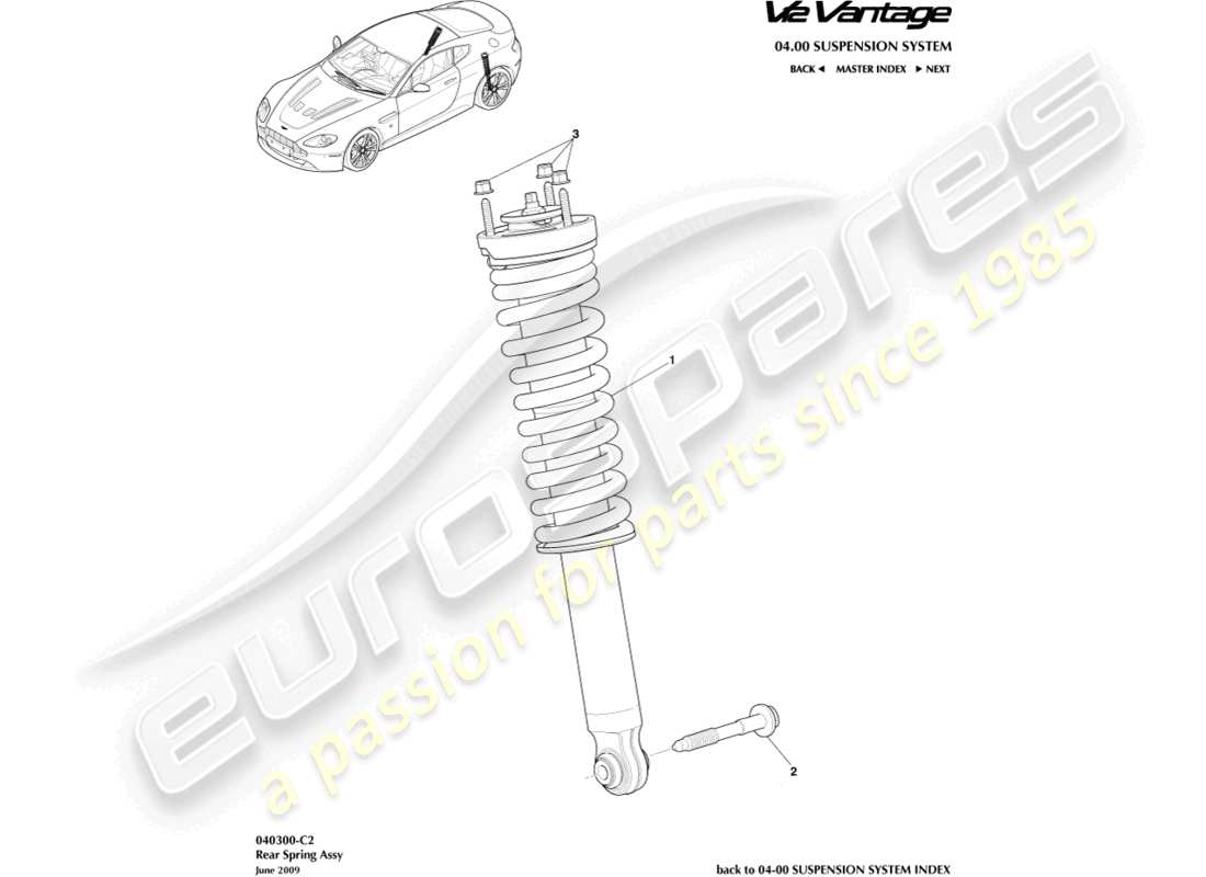 a part diagram from the aston martin v12 vantage parts catalogue