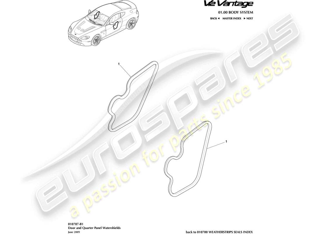 a part diagram from the aston martin v12 vantage parts catalogue