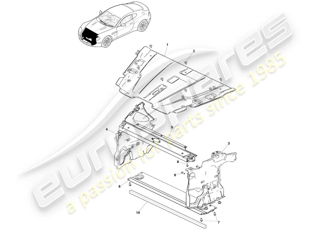 a part diagram from the aston martin v8 vantage (2005) parts catalogue