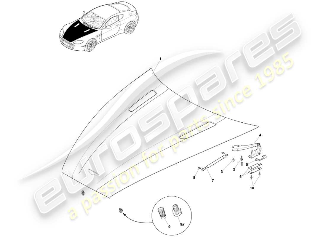 a part diagram from the aston martin v8 vantage (2007) parts catalogue