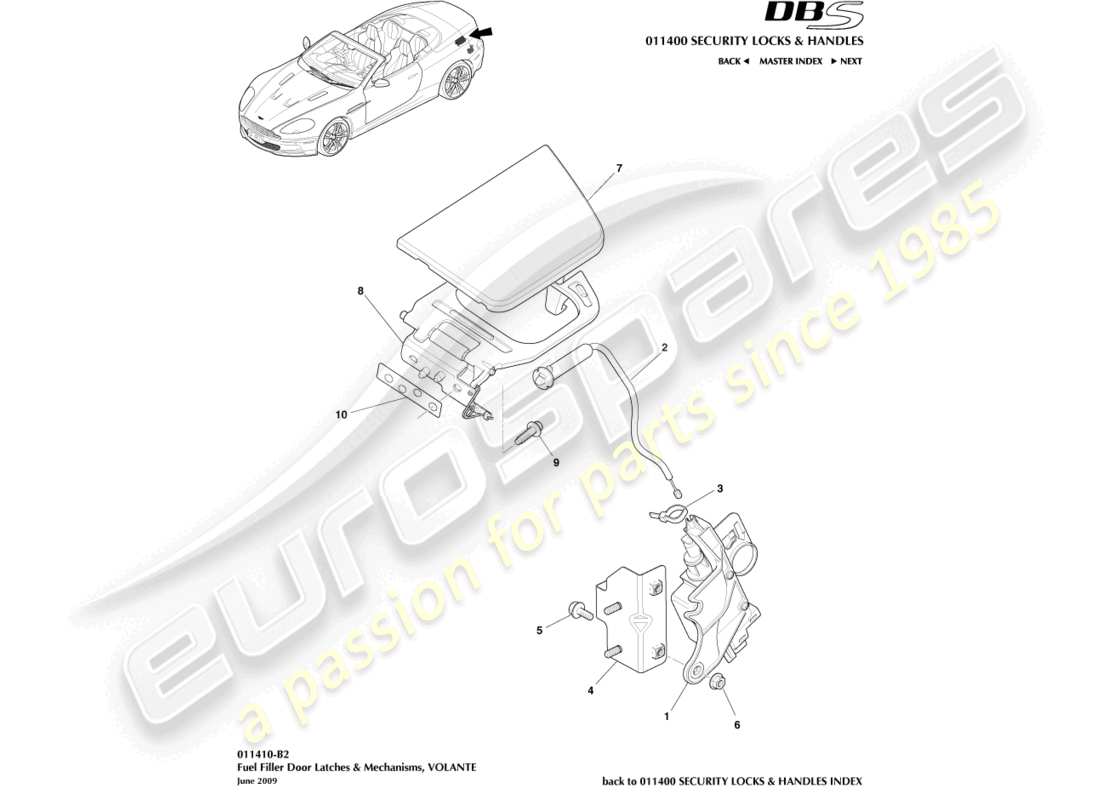 a part diagram from the aston martin dbs parts catalogue