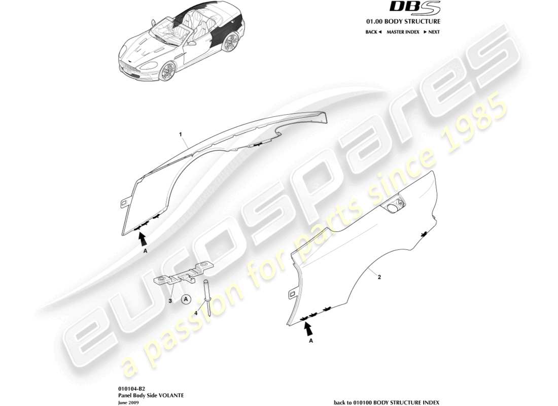 a part diagram from the aston martin dbs parts catalogue