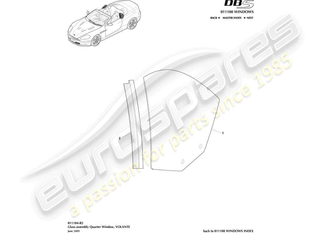 a part diagram from the aston martin dbs parts catalogue