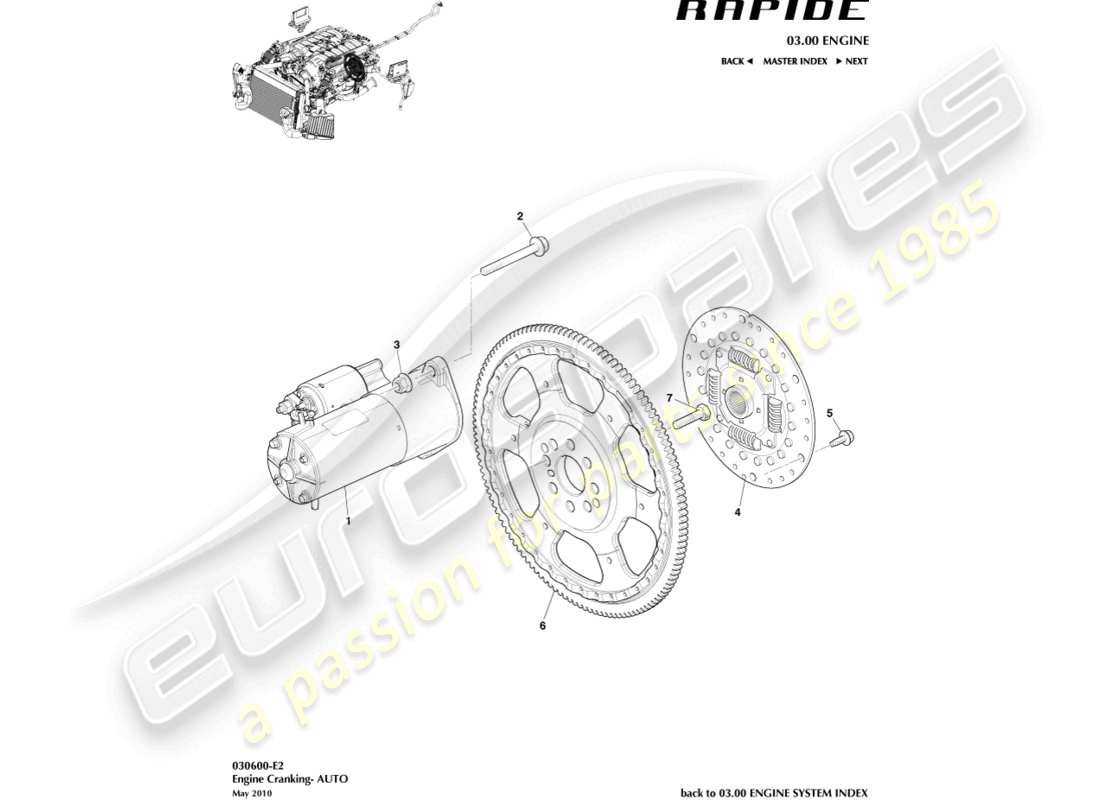 aston martin rapide (2017) engine cranking, auto part diagram