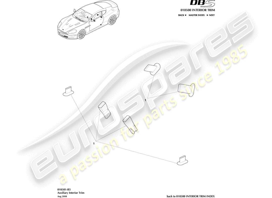 a part diagram from the aston martin dbs (2007) parts catalogue