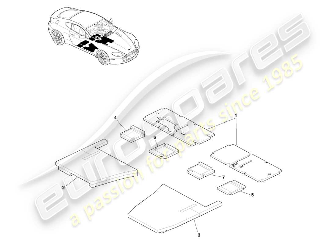 a part diagram from the aston martin v8 vantage (2005) parts catalogue