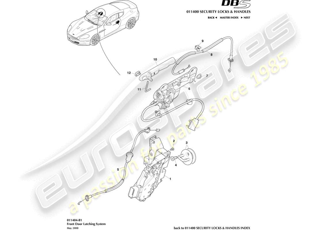 a part diagram from the aston martin dbs parts catalogue