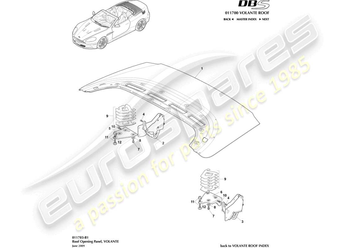 a part diagram from the aston martin dbs parts catalogue