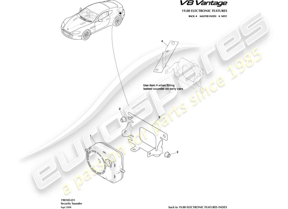 a part diagram from the aston martin vantage gt8 parts catalogue