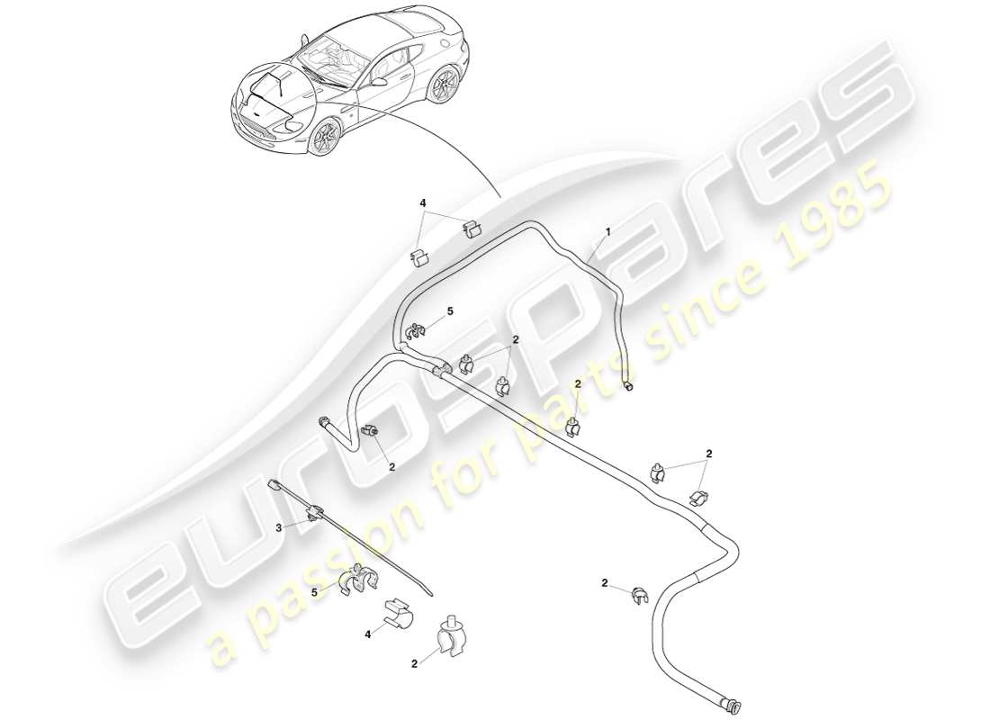 a part diagram from the aston martin v8 vantage (2005) parts catalogue