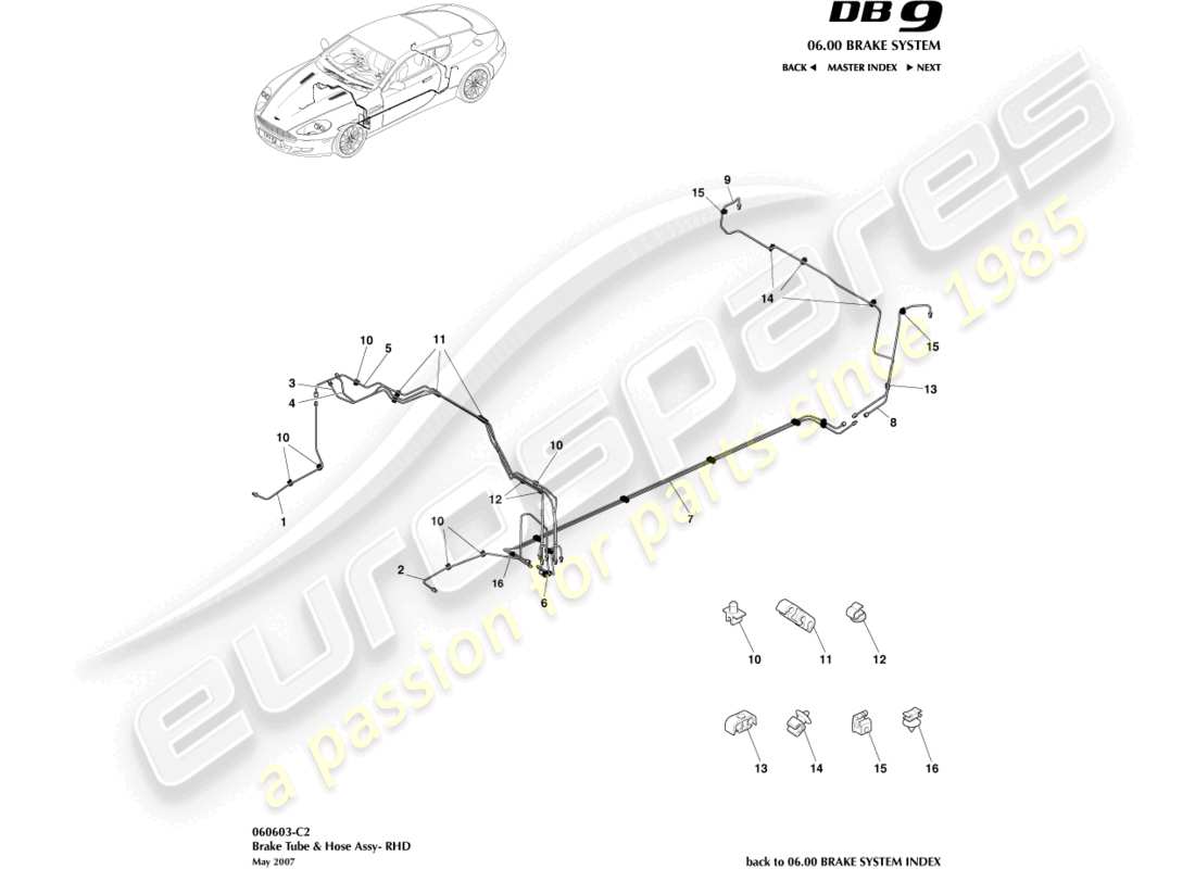 a part diagram from the aston martin db9 (2008) parts catalogue